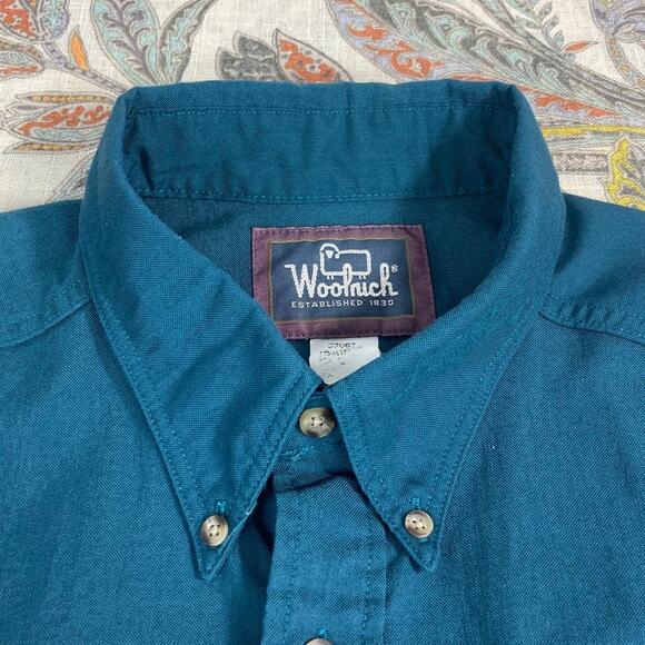 Woolrich Mens Green Polyester Blend Long Sleeve Button Shirt XXL - Picture 2 of 7